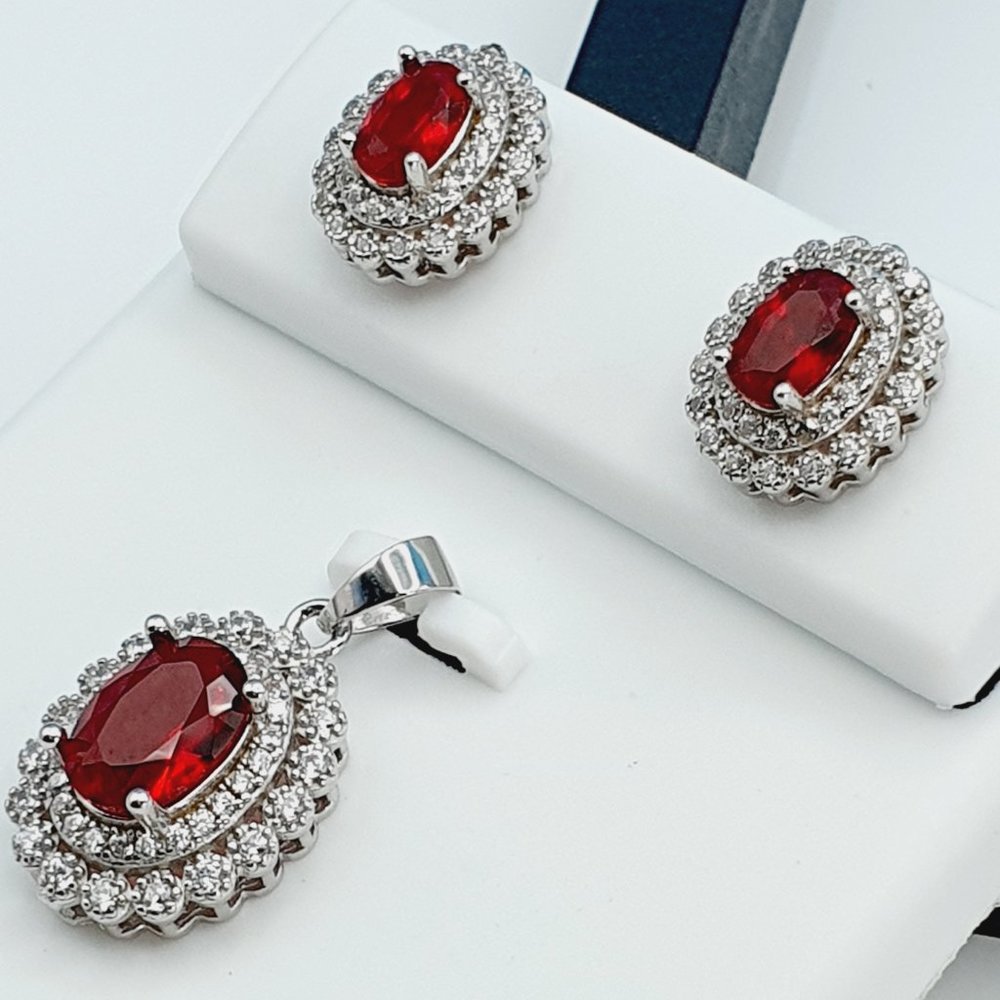 "925 Sterling Silver Cubic Zircon Jewelry Set, UU1P7A7045 - Picture 6 of 10